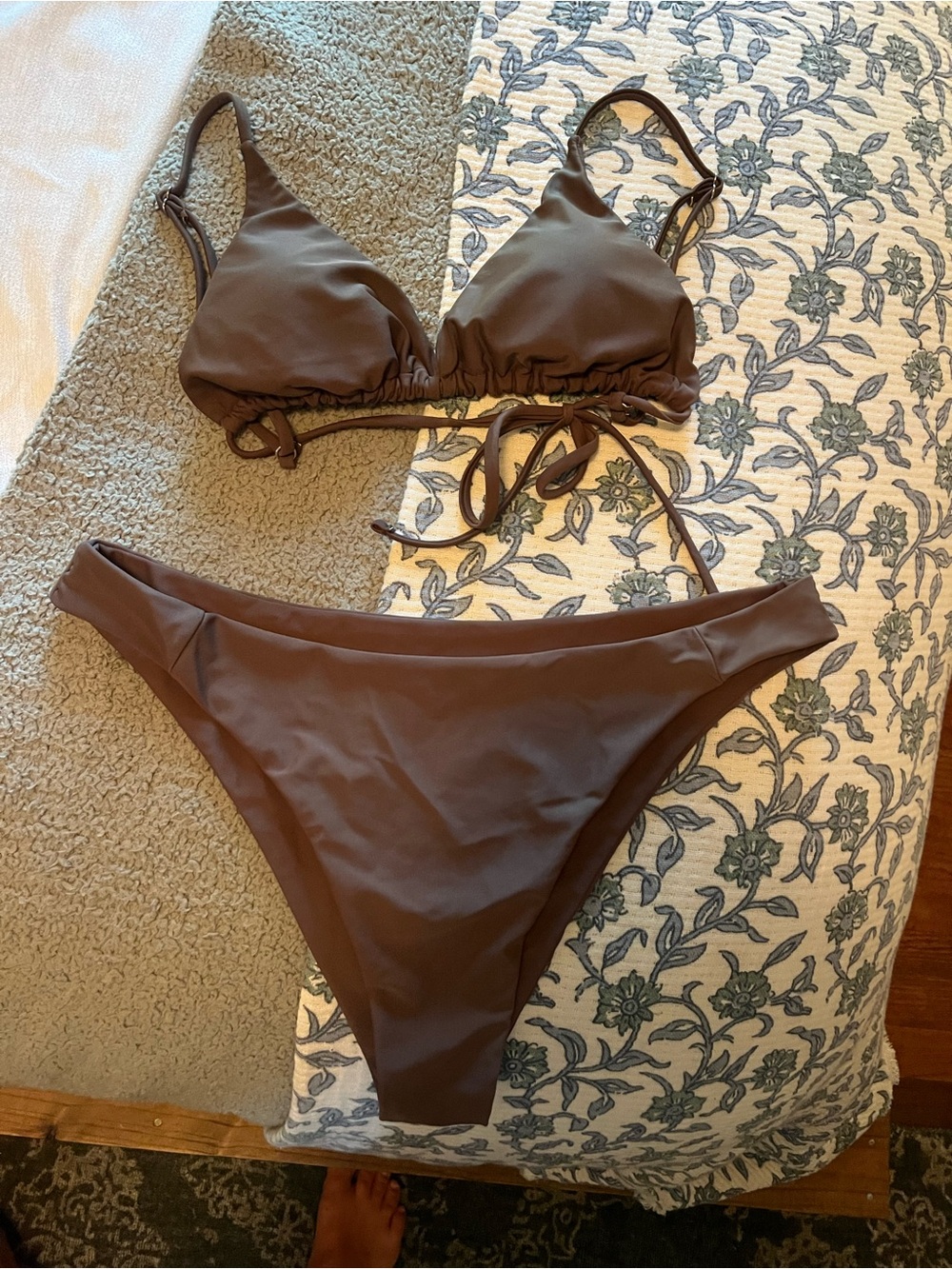 Classic Brown Triangle Bikini Set - Women's Swim